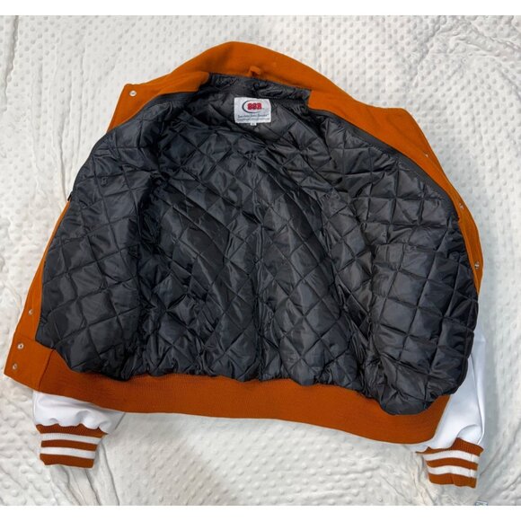 SSR Letterman/Varsity Jacket Burnt Orange & White Wool Mens Size XL - Picture 4 of 10